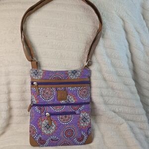 Stone Mountain Purple and Tan Crossbody Bag